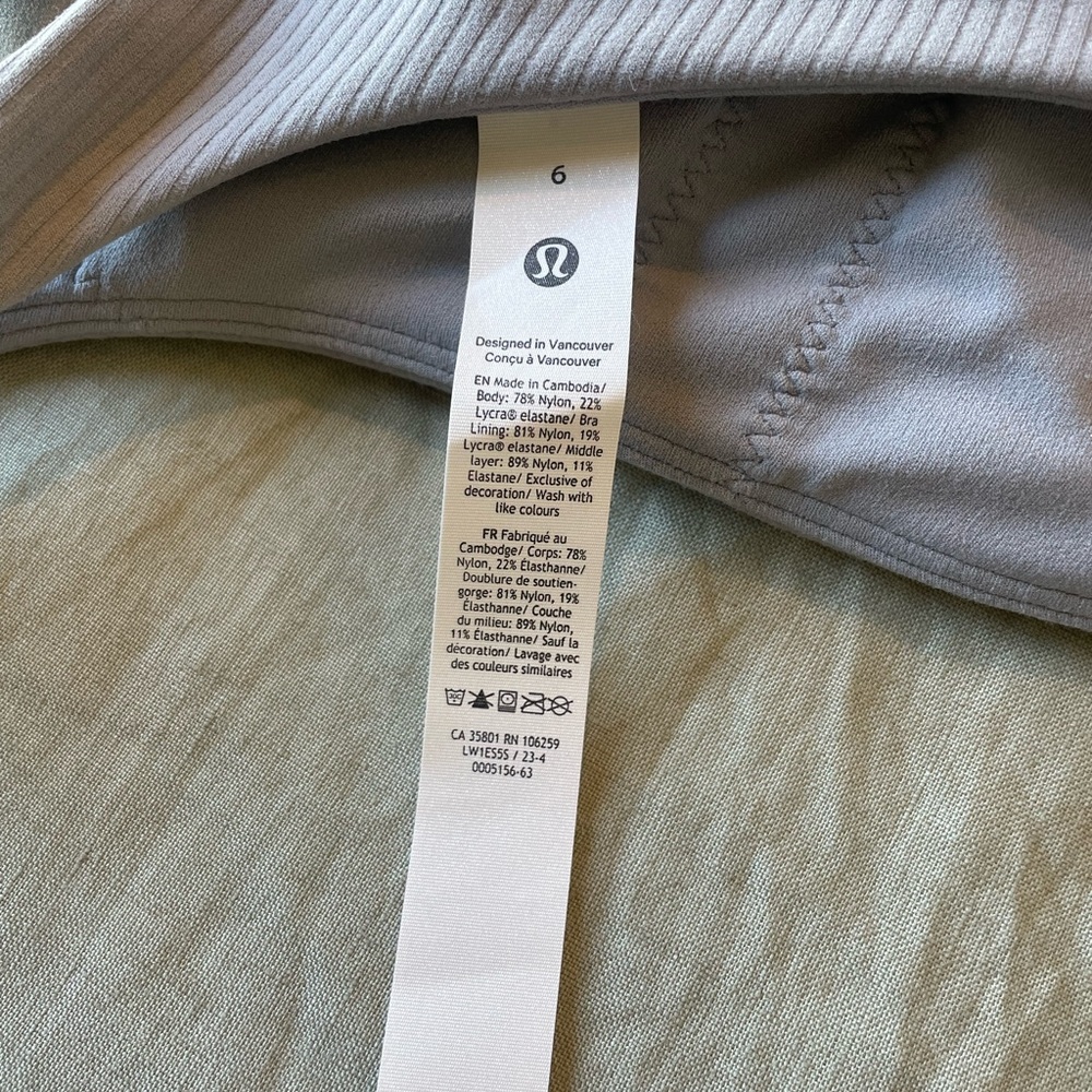 Lululemon ribbed nulu asymmetrical yoga tank - Picture 5 of 7